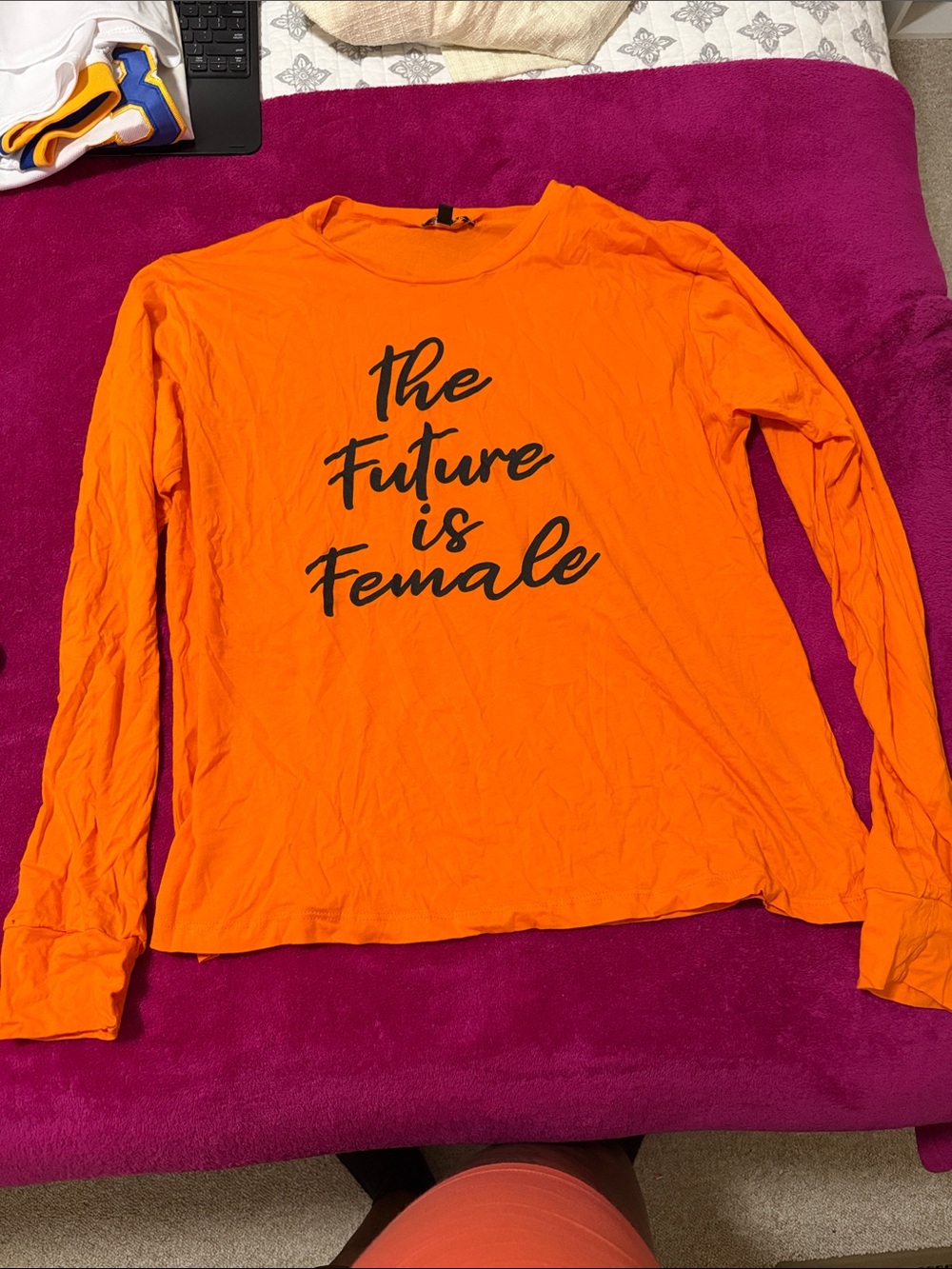 The Future Is Female Long Sleeve Tee - Orange